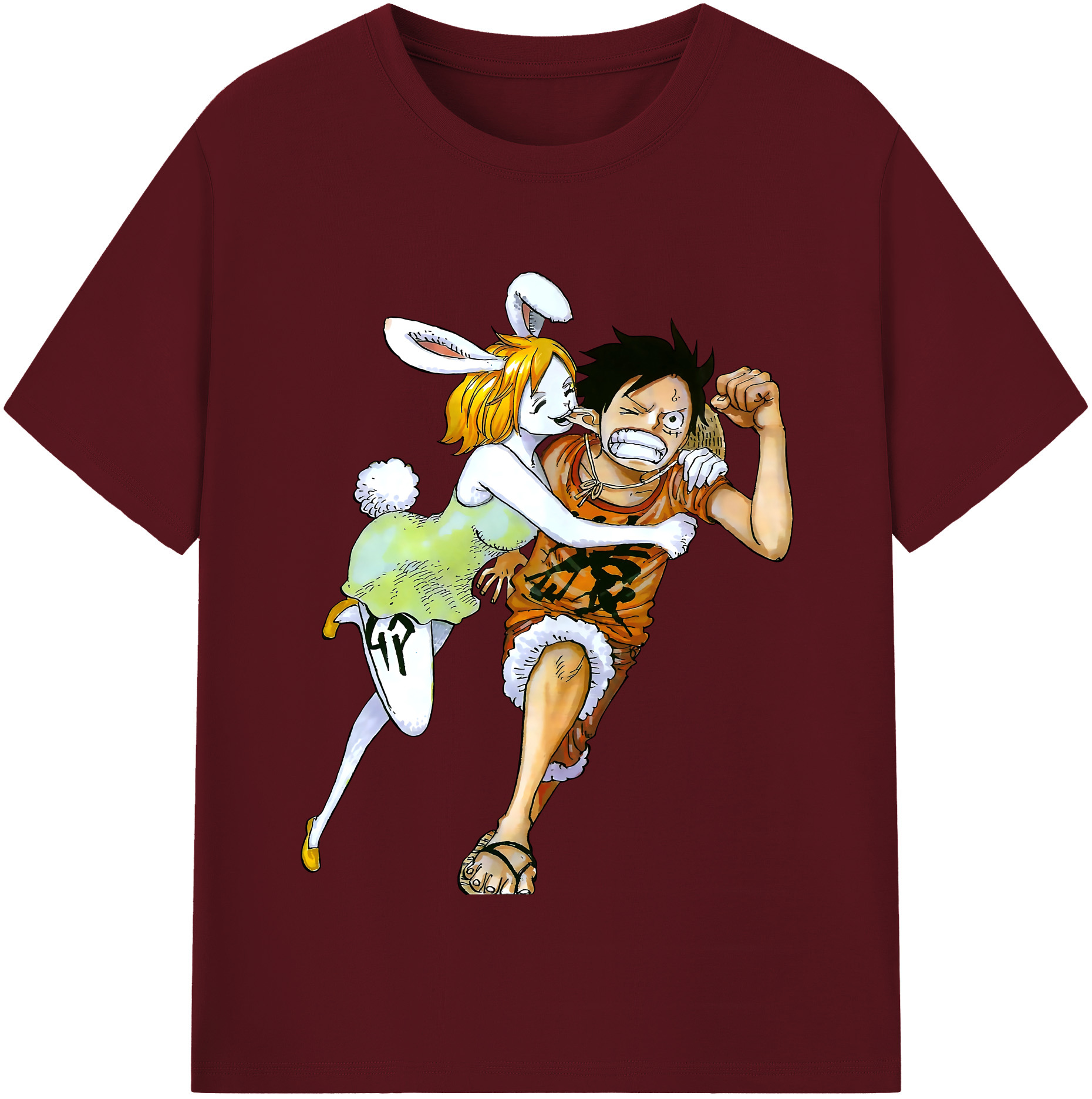 ワンピース モンキー・D・ルフィ ONE PIECE Monkey D. Luffy 綿100％半袖Tシャツ（フロントプリント）